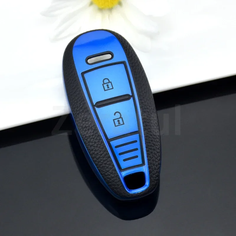 Auto Shell Fob Holder For Suzuki Vitara Swift Ignis Kizashi SX4 Baleno Ertiga 2019 TPU Leather Car Key Case Cover Accessories