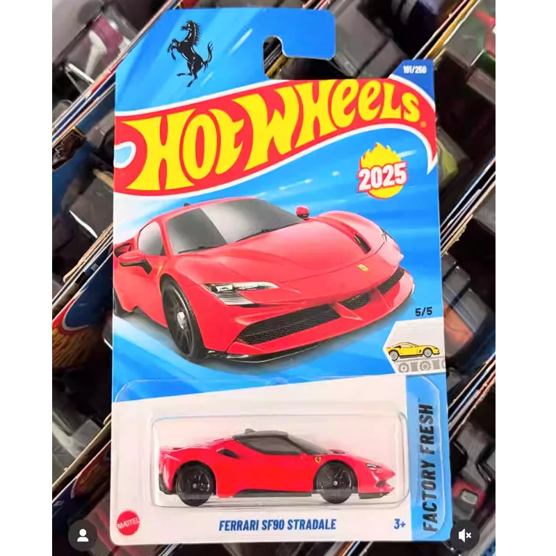 2025J Original Hot Wheels coche Ferrari SF90 Stradale juguetes para niño 1/64 vehículo fundido a presión modelo de aleación colección Carro regalo de cumpleaños
