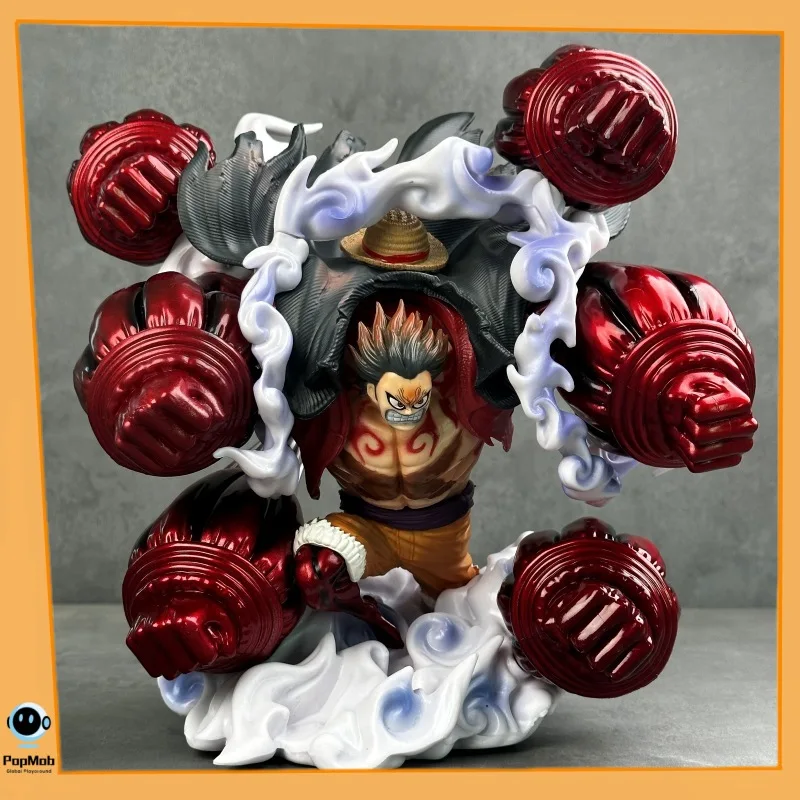 Estatua de One Piece Monkey D Luffy Gear 4th Snakeman Kong Gun Gatling Attack figura de Anime modelo escritorio coleccionable GK regalo de exhibición