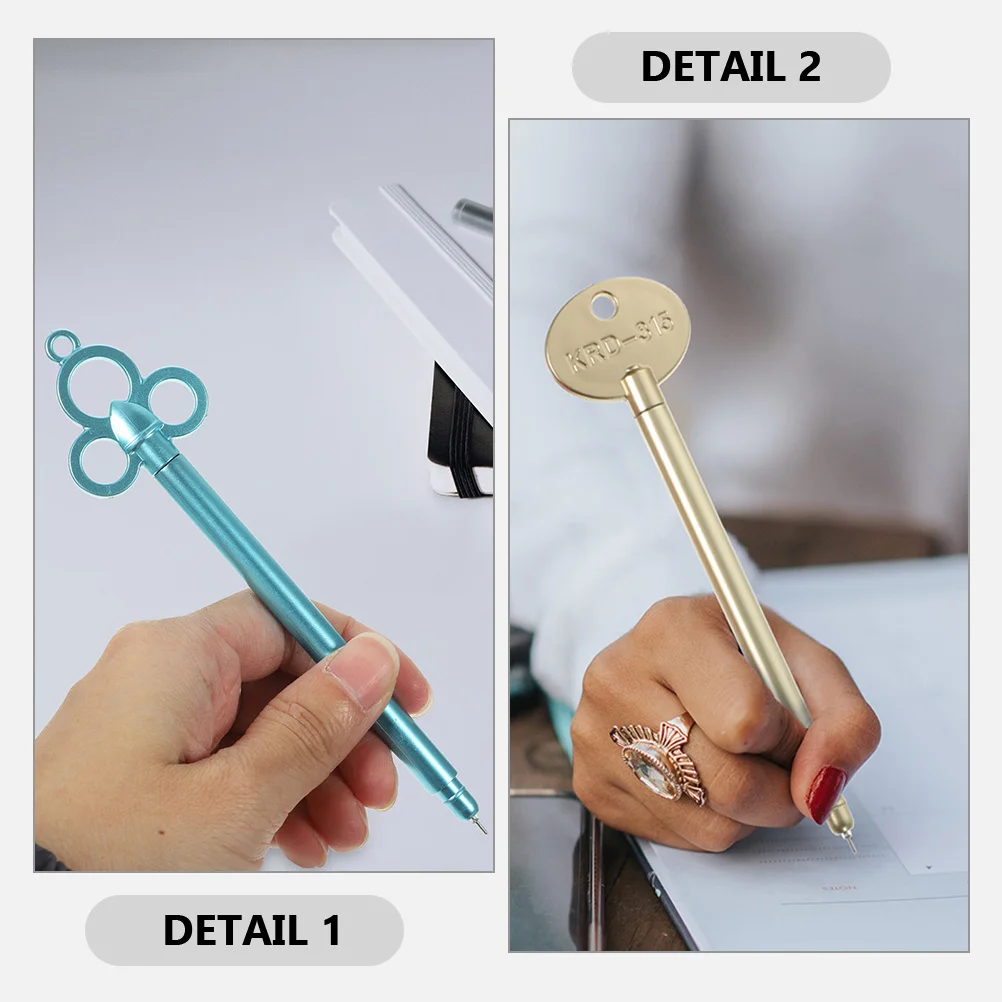 

18 Pcs Shape Retro Key Pen Office Sign Pens Vintage Colored Comfortable Writing