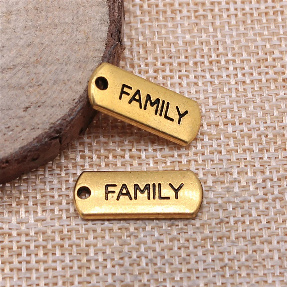 20pcs 21x8mm(0.83x0.31inch) 3 Colors Family Charms Jewelry Findings Wholesale