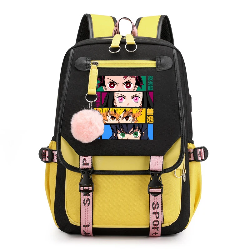 Anime Kamado Tanjirou Kamado Nezuko Student School Supplies Bag Teens Women Men Laptop Travel Rucksack