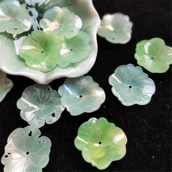 10Pcs/Lot Retro 25MM Acetic Acid Lotus Leaf Flower Torus Spacer Beads Charm Connectors Diy Hair Jewelry Making Resin Acessories