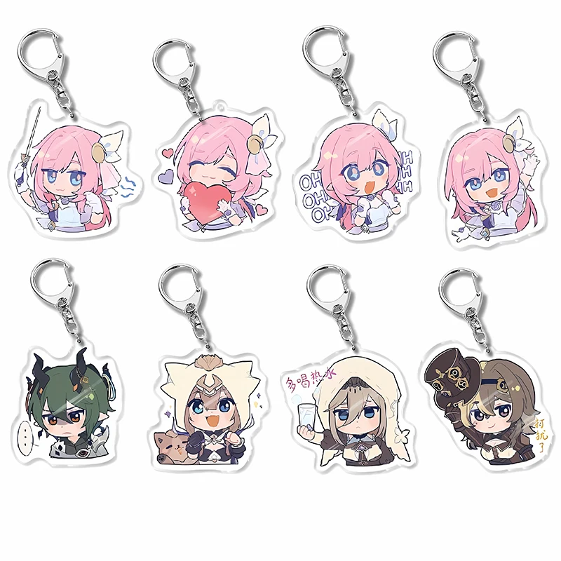 Honkai Star Rail March 7Th Jing Yuan Keychain Figure Acrylic Girl Gift Accessories Car Cute Bag Charms Key Ring Pendant Jewelry