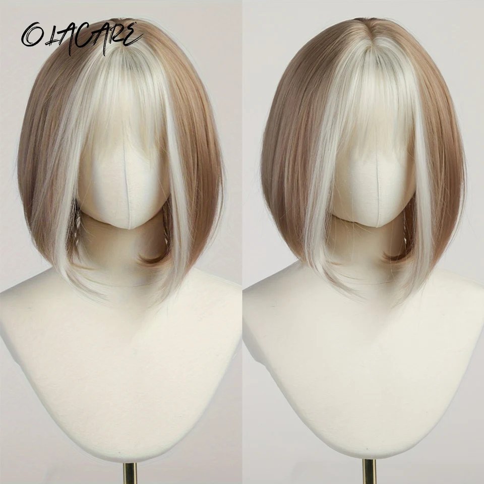 

OLACARE Genshin Impact Furina Cosplay Synthetic Wig Cartoon Wig Fluffy Highlights Heat-resistant Halloween Cartoon Wig
