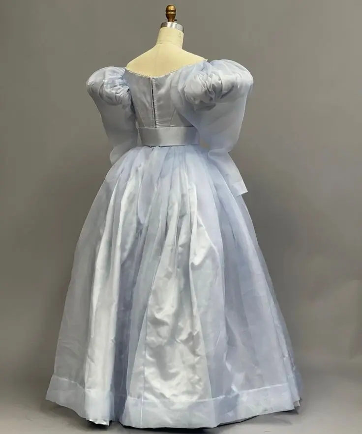 Robe de princesse victorienne bleu clair du 18ème siècle, Costume de soirée de rénesse pour femmes, Costume de fête de thé à la mode