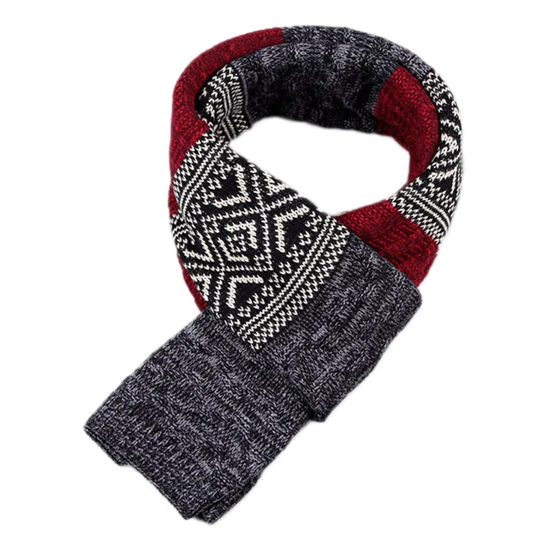 Winter Men Knitted Scarf Fashion Men\'s Scarves Warm Neckerchief Face Protection Long Shawl Wool Bufanda Male Accessories