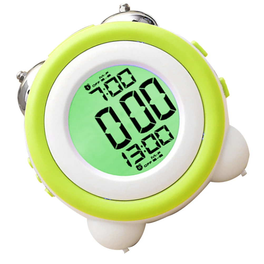 

No Alarm Clock Silent for Kids Mute Bed Desktop Digital Green Child Clocks