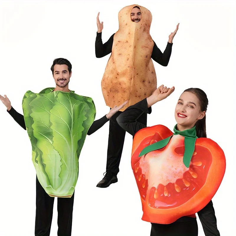 

Adult Unisex Tomato Vegetable Costume for Halloween - Funny Role Play Stage Outfit for Men and Women