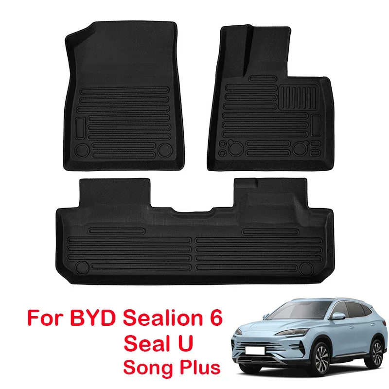 

RHD Car Floor Mats For BYD Sealion 6 Seal U Song Plus DM-i EV 2024 2025 Trunk Mat Backrest Cushion Non-slip Foot Pad Cargo Liner