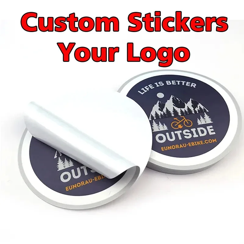 Custom Stickers Your Own Logo Name Label PVC Vinyl Waterproof Die Kiss Cut Kawaii Cute Laptop Aesthetics Sticker Self Adhesive