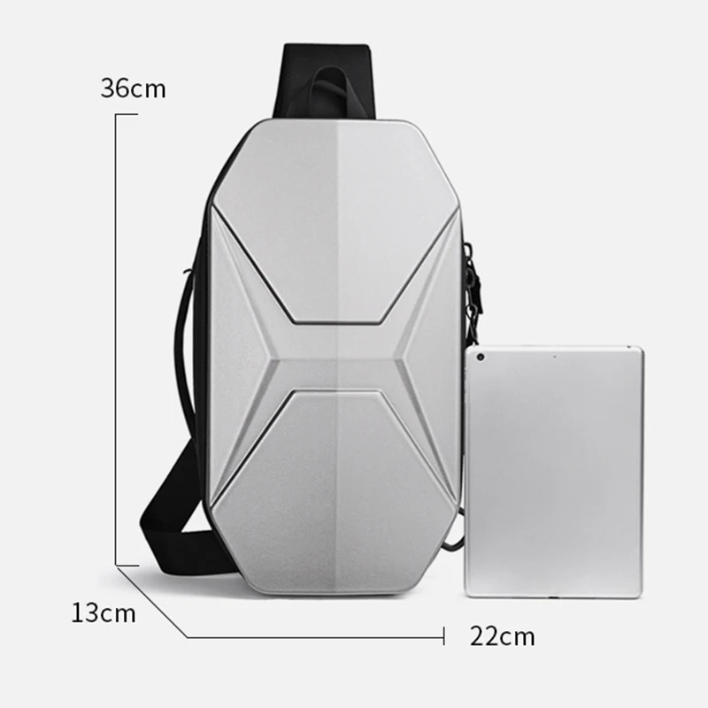 Men's new hard shell wear-resistant chest bag multifunctional waterproof shoulder bag high-end USB riding outdoor crossbody bag