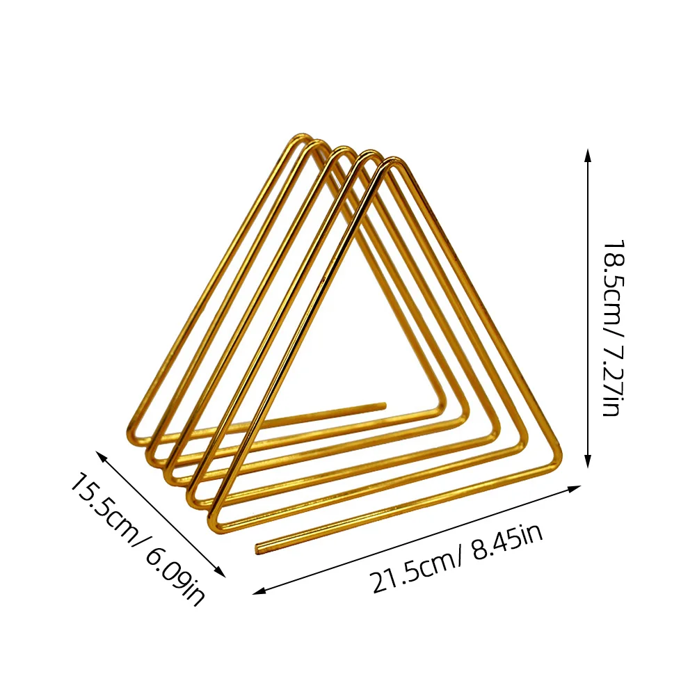 

1pc Desktop Book Shelf Iron Triangular Design Simple Book Storage Rack For Home Decoration Magazine Organizer Golden