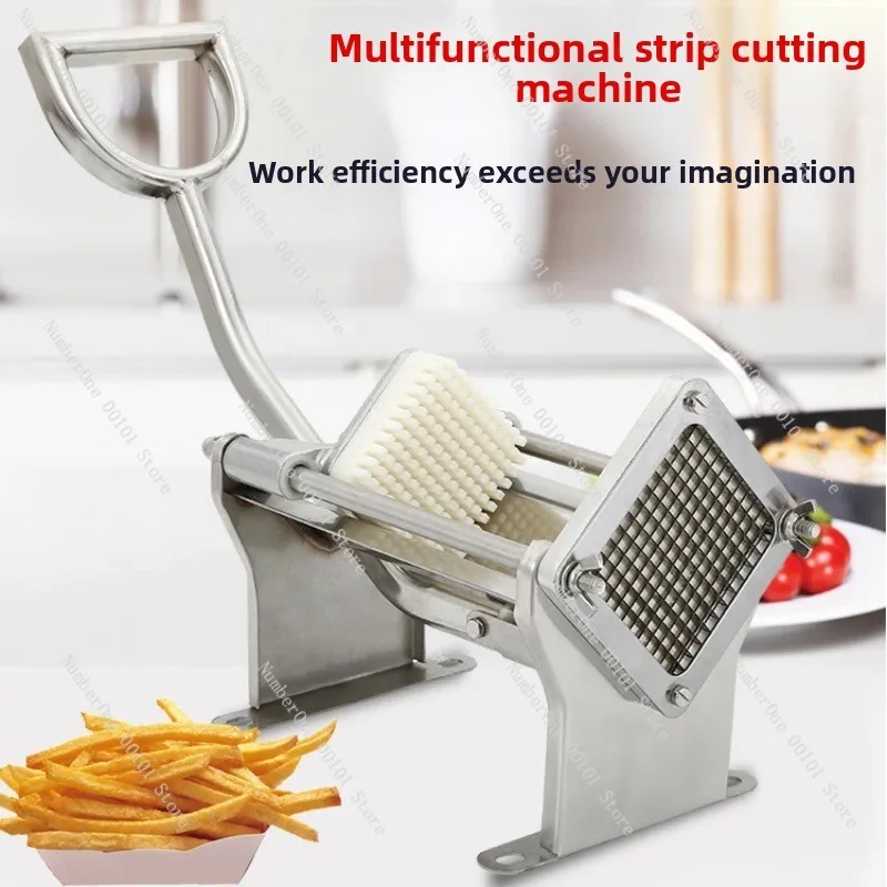 Full Stainless Steel Commercial Potato Cutter Manual French Fries Slicer Vegetable Strip Cutting Equipment For Catering