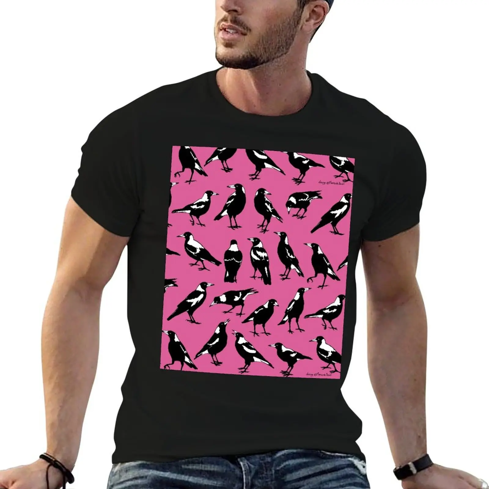 MAGPIES - Australian native birds (choose your your preferred Tee colour & style)) T-Shirt Standard Fit Solid Tee Shirt