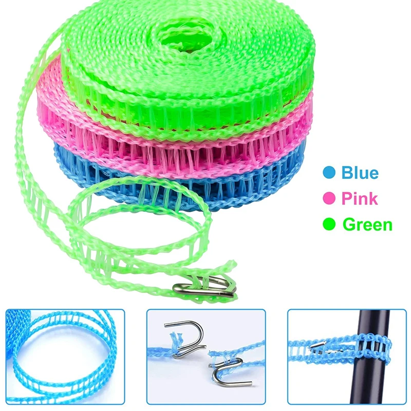 

Portable Clotheslines 3/5/8/10M Windproof Nylon Clothes Line Rope Fence-Type Clothesline Drying Quilt Rope Clothesline Outdoor