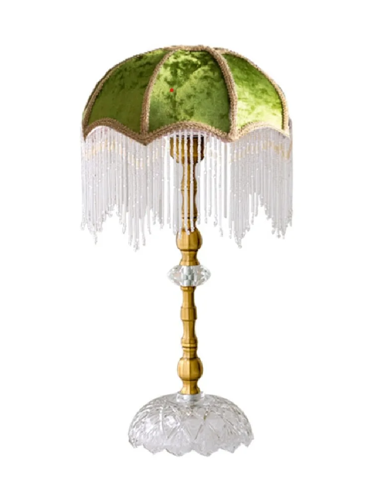 Imagem -02 - Design Francês Clássico do Vintage Candeeiro de Mesa Led E27 Ouro Atmosfera Lustre Cabeceira Tassel Luzes Quarto Meninas Princesa Quarto