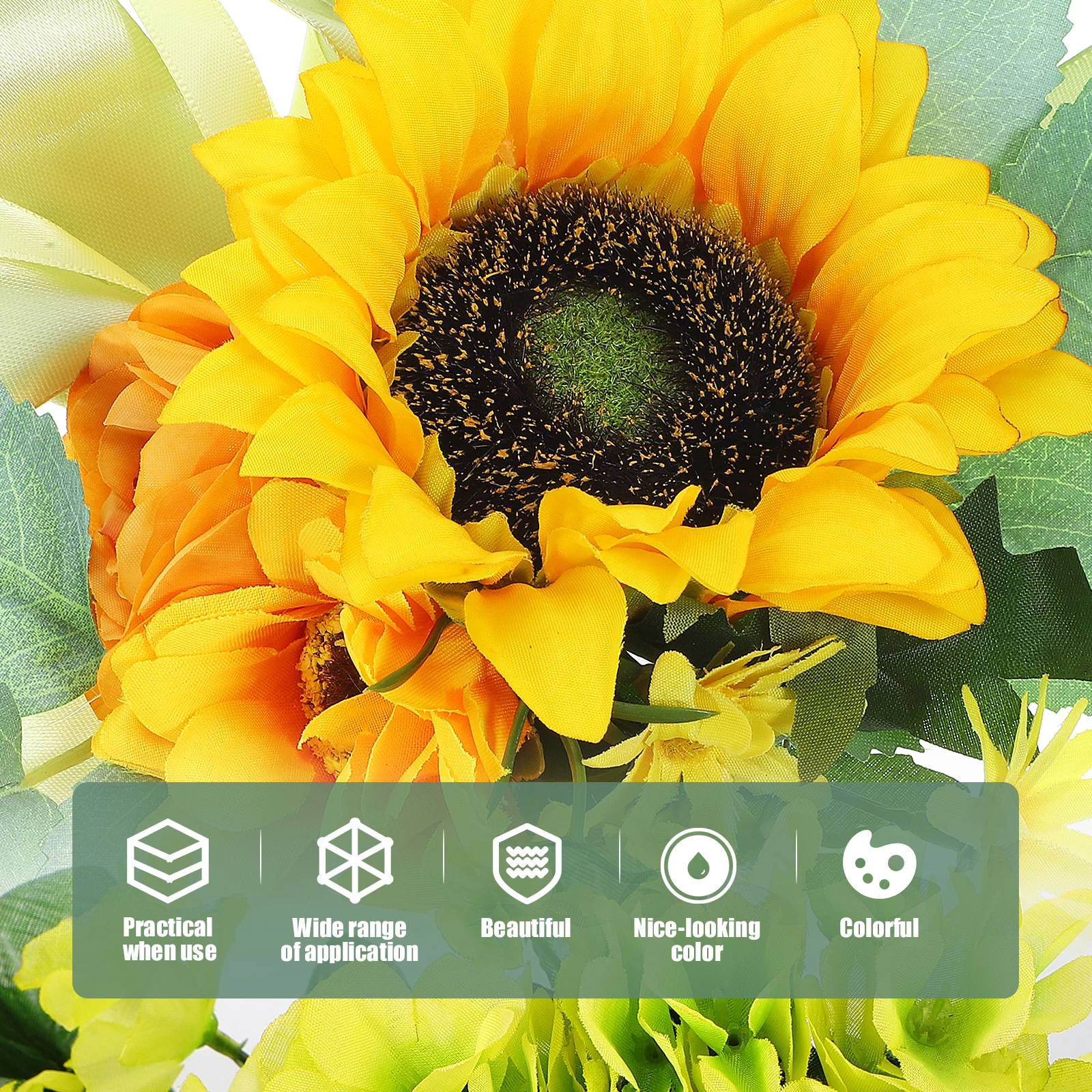 

Wedding Chair Back Flower Artificial Satin Decoration Romantic Wedding Chair Floral Decor Reception Aisle Flower