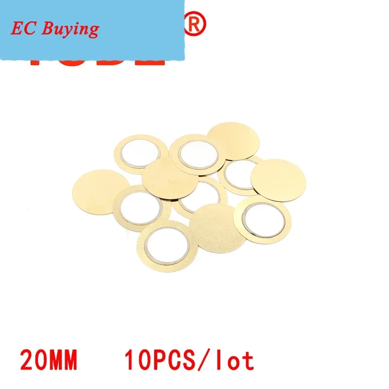 10pcs/lot Diameter 20MM Copper Buzzer Piezoelectric Ceramic Plate Alarm Sounding Ceramic Chip