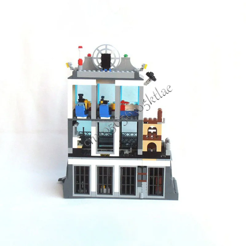 Bloc de construction d'architecture modulaire MOC Prison Island, 528 pièces, assemblage éducatif pour enfants, jouet, cadeaux de Festival populaires