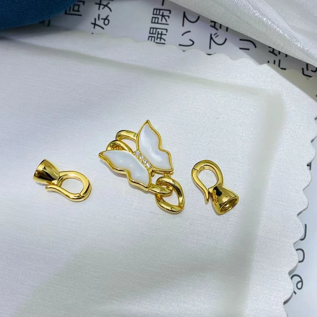 Wholesale DIY Butterfly Shape 925 Sterling Silver Necklace Bracelet Clasp Hook Accessories for 5-15mm Pearls 5pcs/lot