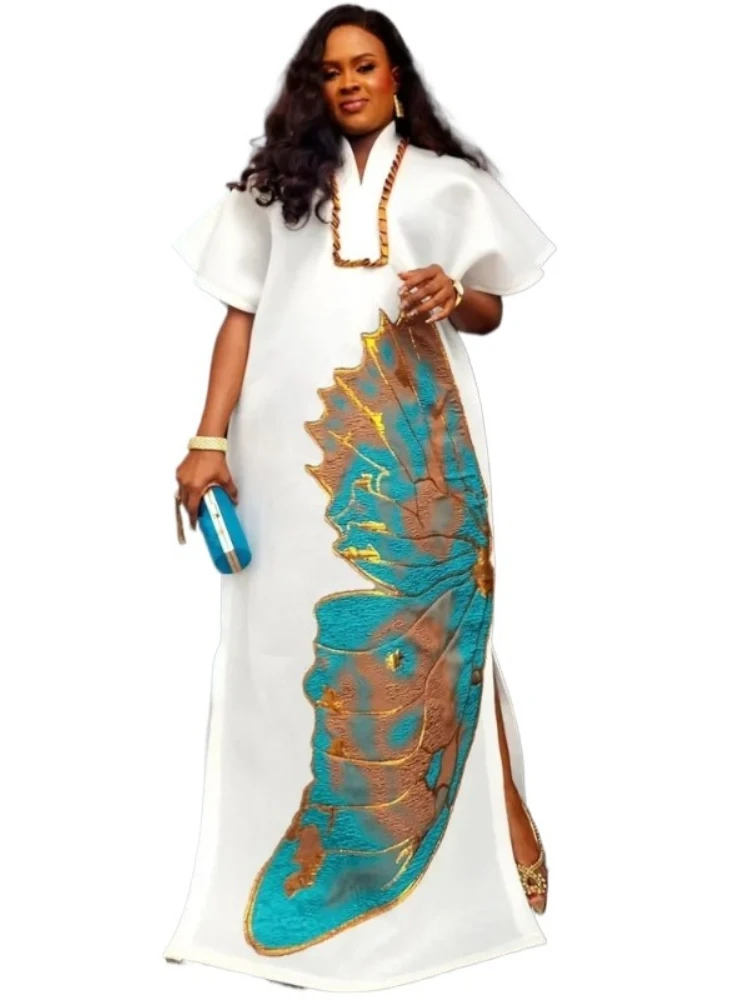

African Clothes for Women Dashiki Ankara Print Outfits Gown Plus Size Wedding Party Dresses White Kaftan Boubou Robe 2026