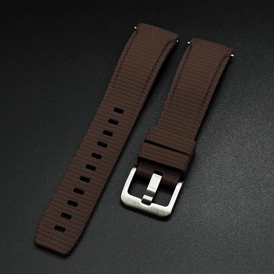 Neues gebogenes FKM-Uhrenarmband 20mm 21mm 22mm, vulkanisiertes Gummi-Uhrenarmband, wasserdicht, mit Schnellverschluss, für Omega Seiko – Detail 11