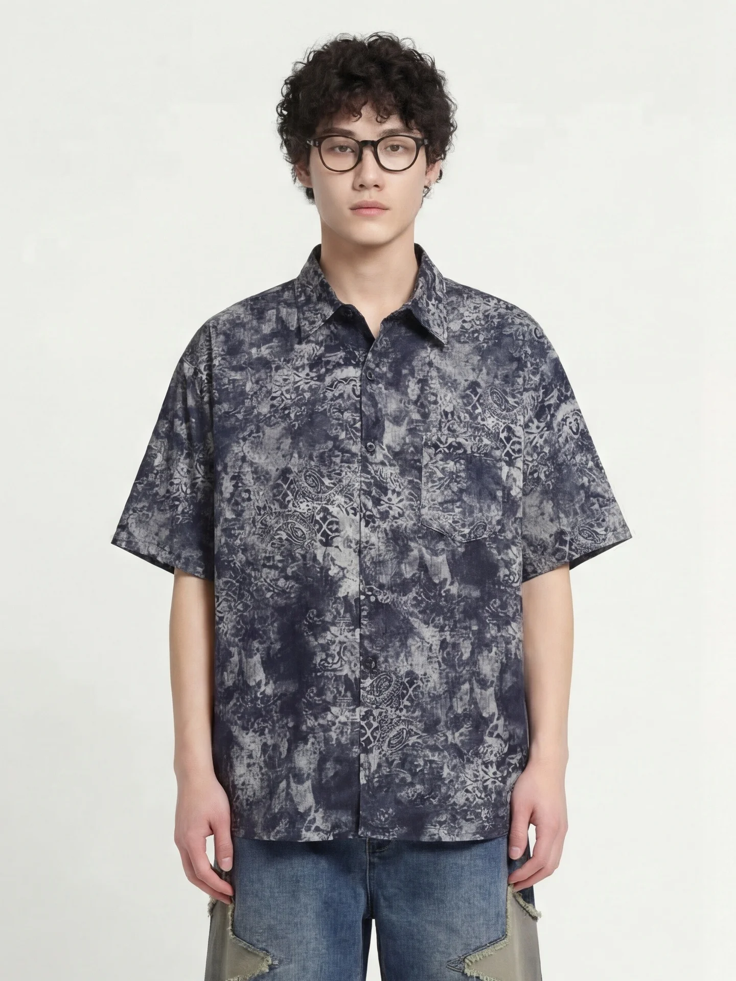 

Loose ex American Streetwear Vintage Lazy Casual ort Sve irt BF Instantly Lit Polyester Fiber Spring Autumn Wear