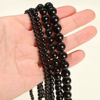 4/6/8/10mm Glass Black Obsidian Bead Polished Round Loose Spacer Beads for Jewelry Making DIY Necklace Bracelet Accessories