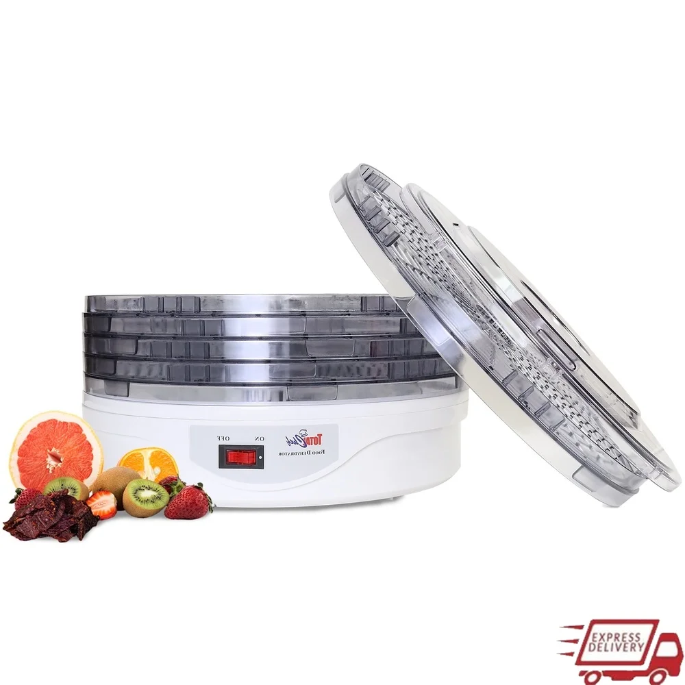 

Настольный дегидратор для пищевых продуктов, 5 лотков, электрическая сушилка для вяленых фруктов, простая в использовании сушилка для закусок «сделай сам», лакомство для собак, травы, поток воздуха 360°