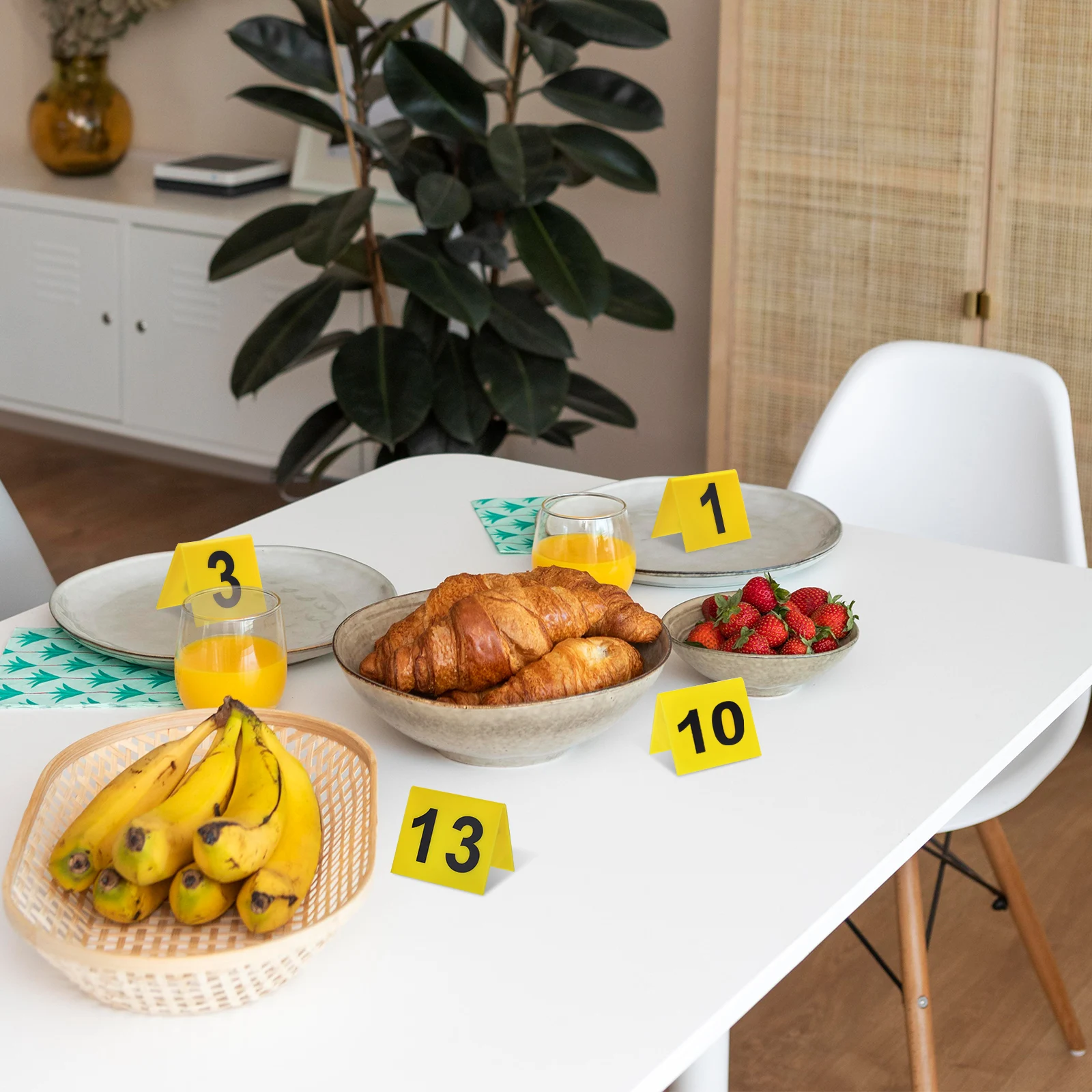 

15 Pcs Evidence Markers Crime Scene Markers Double Sided Crime Scene Decorate Wedding Banquet Restaurant Table Desk Number Signs