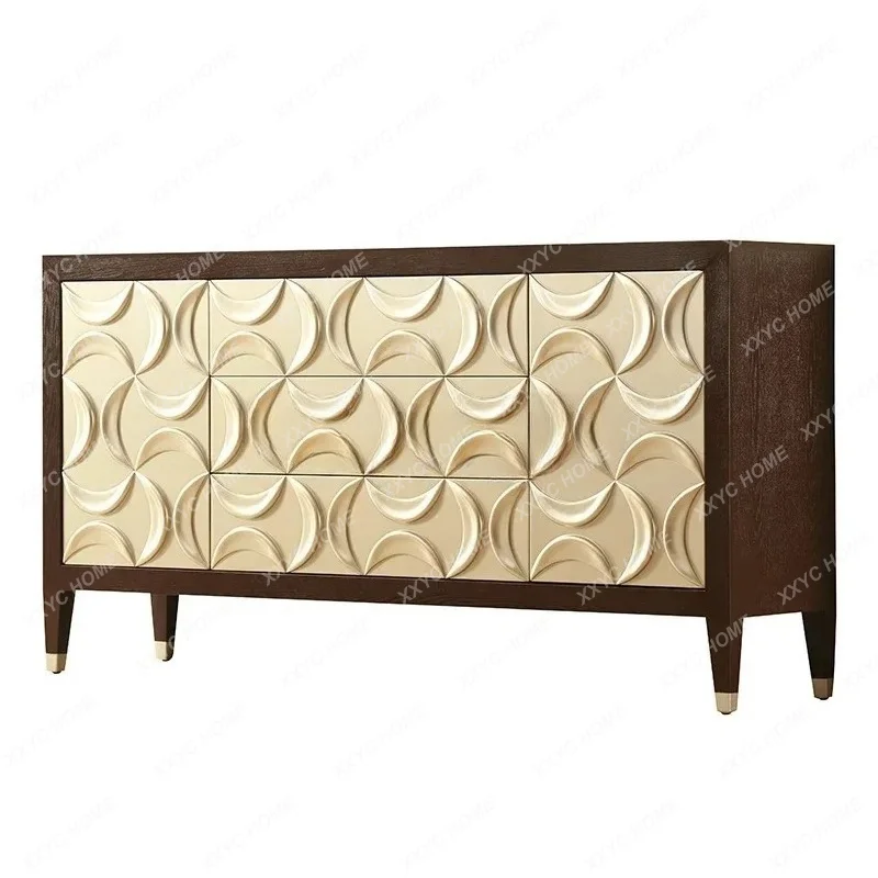 

kitchen solid wood three-dimensional carving decoration neoclassical cupboard, entrance cabinet customization