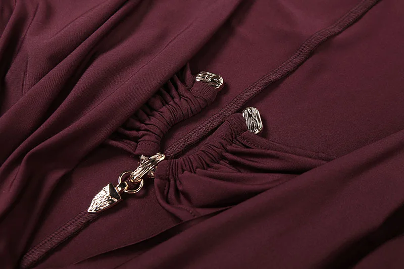 Metalen Gesp Strapless Vrouwen Solid Skinny Jumpsuits Swingende Kraag Lange Mouw Perzik Heupen Slanke Eendelige Overalls Streetwear