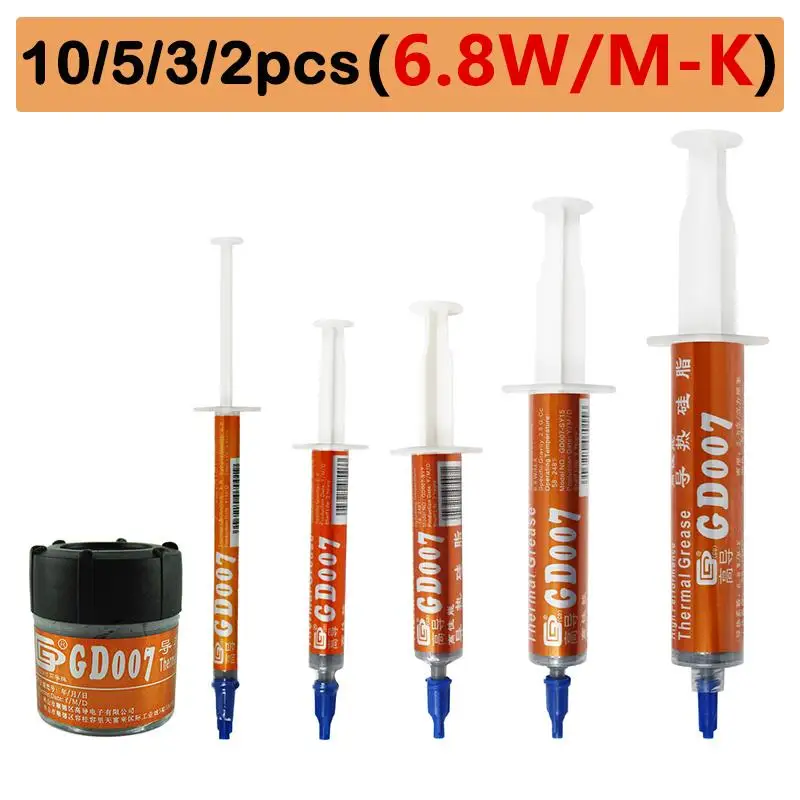 1-10piece Thermal Conductive Grease Paste Silicone GD007 Heatsink High Performance Compound Grease SSY1/3/5/7/15/30g  6.8W/M-K