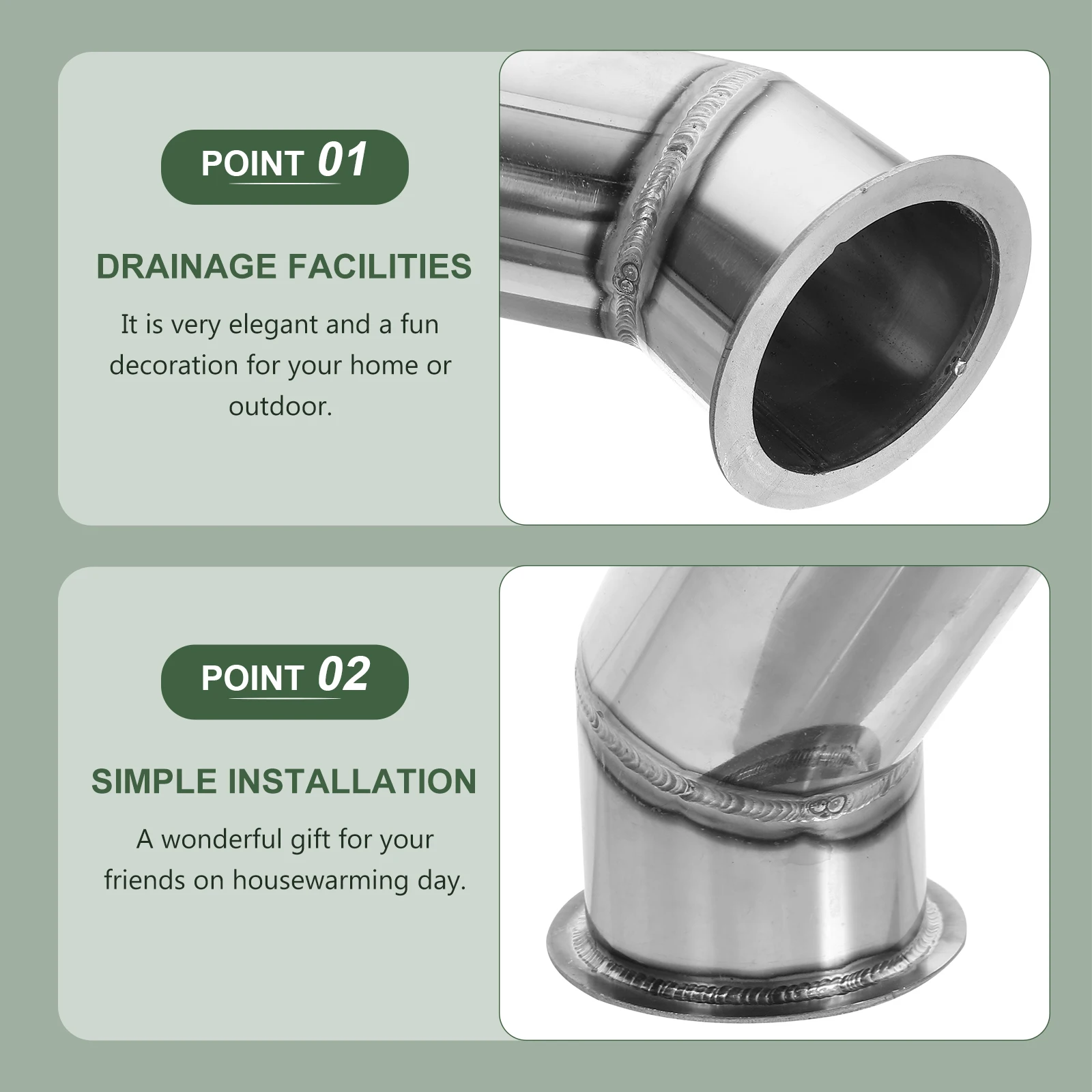 

Stainless Steel Rain Chain Adapter Kit Gutter Drainage Installer Parts Decorative Metal Components Waterproof Splashing
