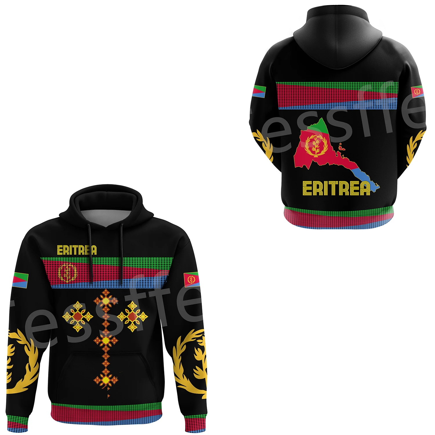 

Black History Africa Country Eritrea Colorful Retro Streetwear Tracksuit 3DPrint Men/Women Unisex Casual Funny Jacket Hoodies 2A