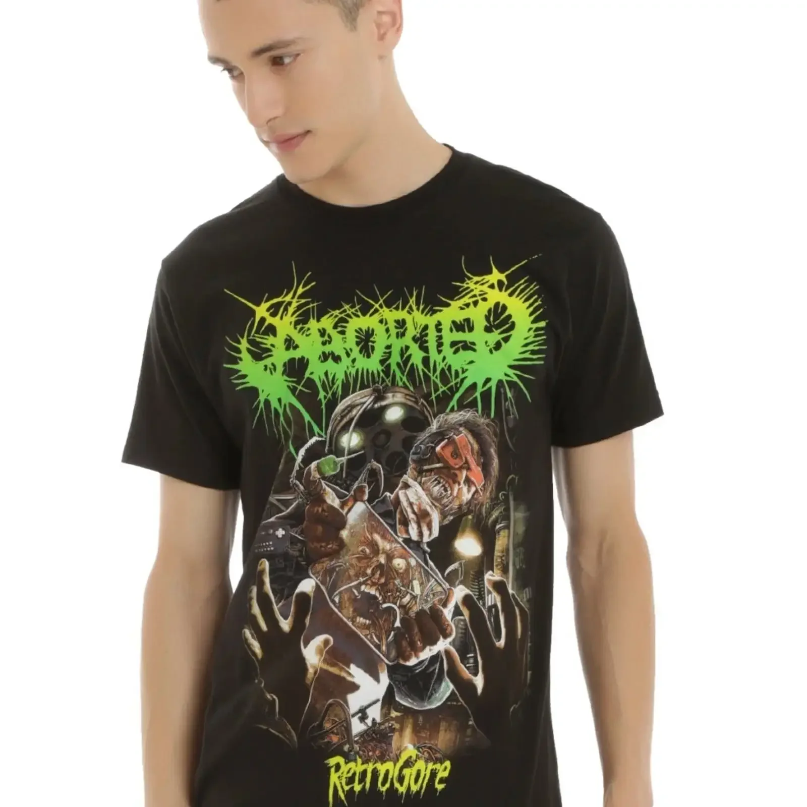 Aborted Retrogore Cover T Shirt vintage Washed Unisex designer clothes Stylish fashion Soft Casual streetwear graphic
