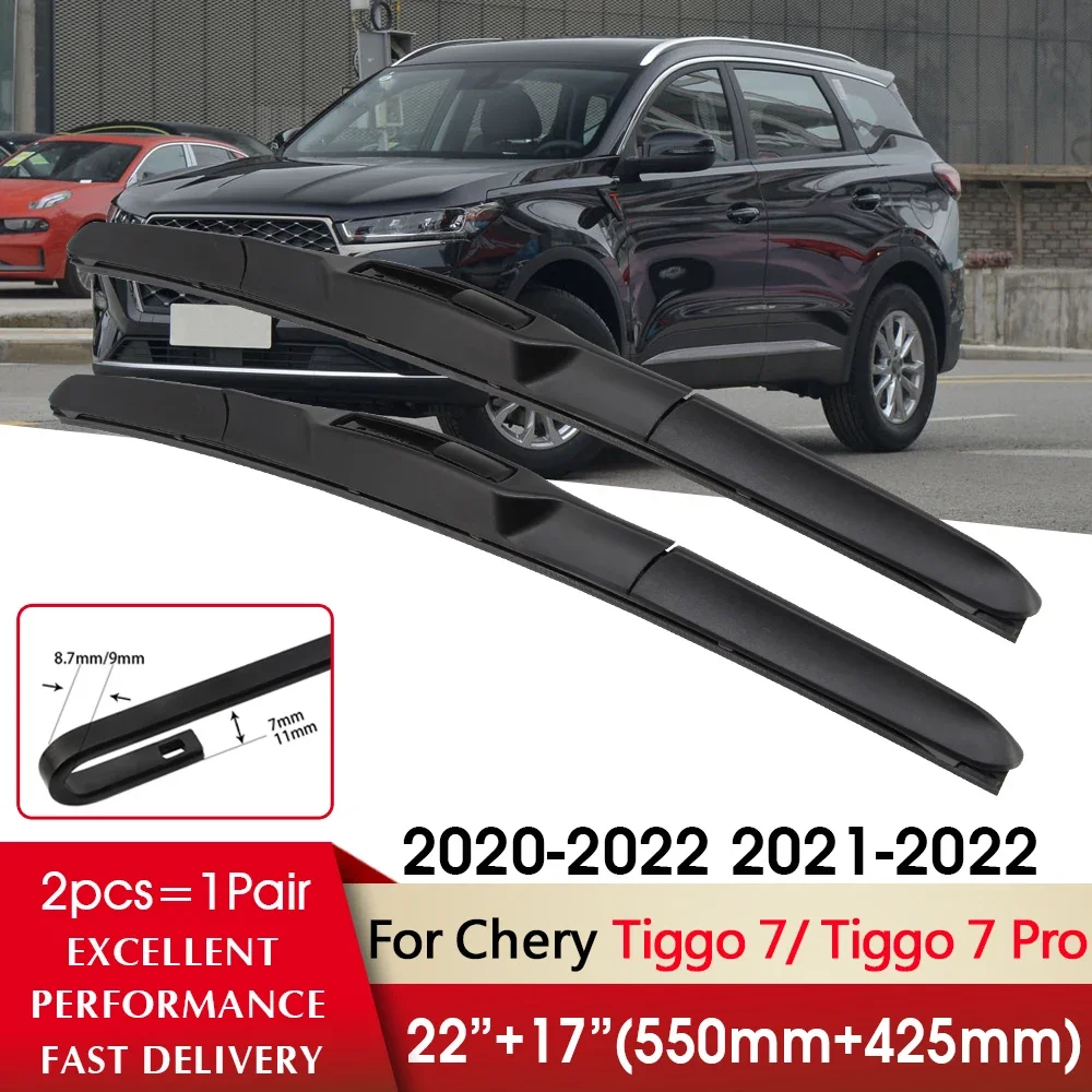 

Car Wiper Front Wiper Blade 22"+17" For Chery Tiggo 7/ Tiggo 7 Pro 2020 2021 2022 Front Windscreen Wipers Auto Accessories