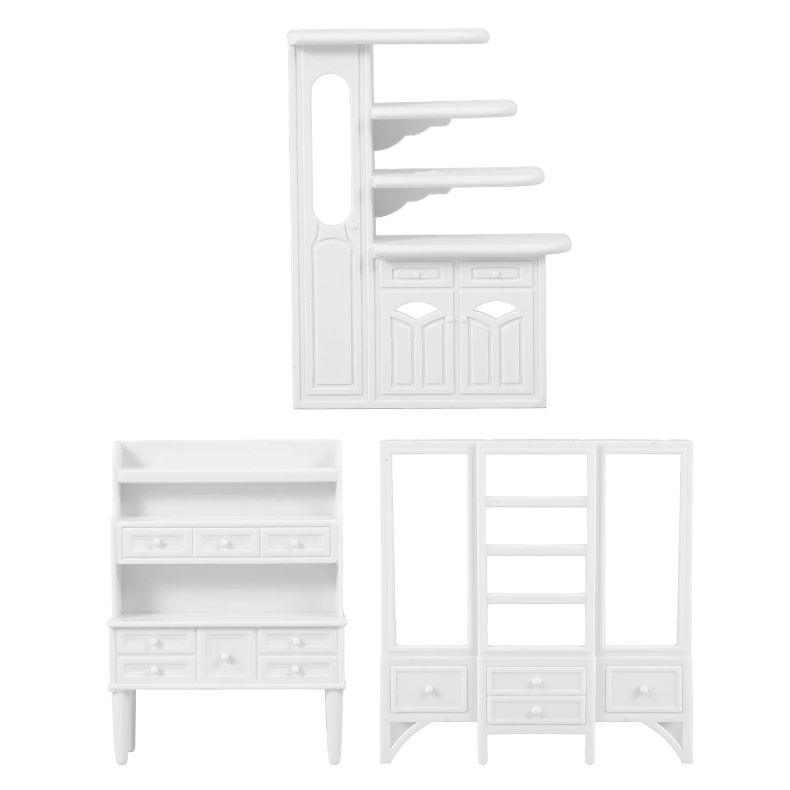 Miniature Furniture House Pretend Play Cabinet Model Book Shelves Decorative Tiny Display Lovely
