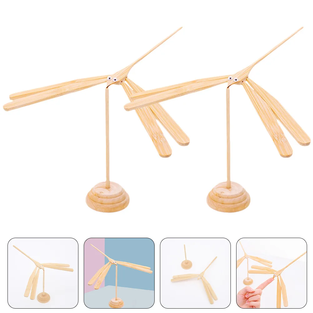 

2 Pcs Toys Bamboo Dragonfly Compact Balance Decorative Kids Accessory Learning Child