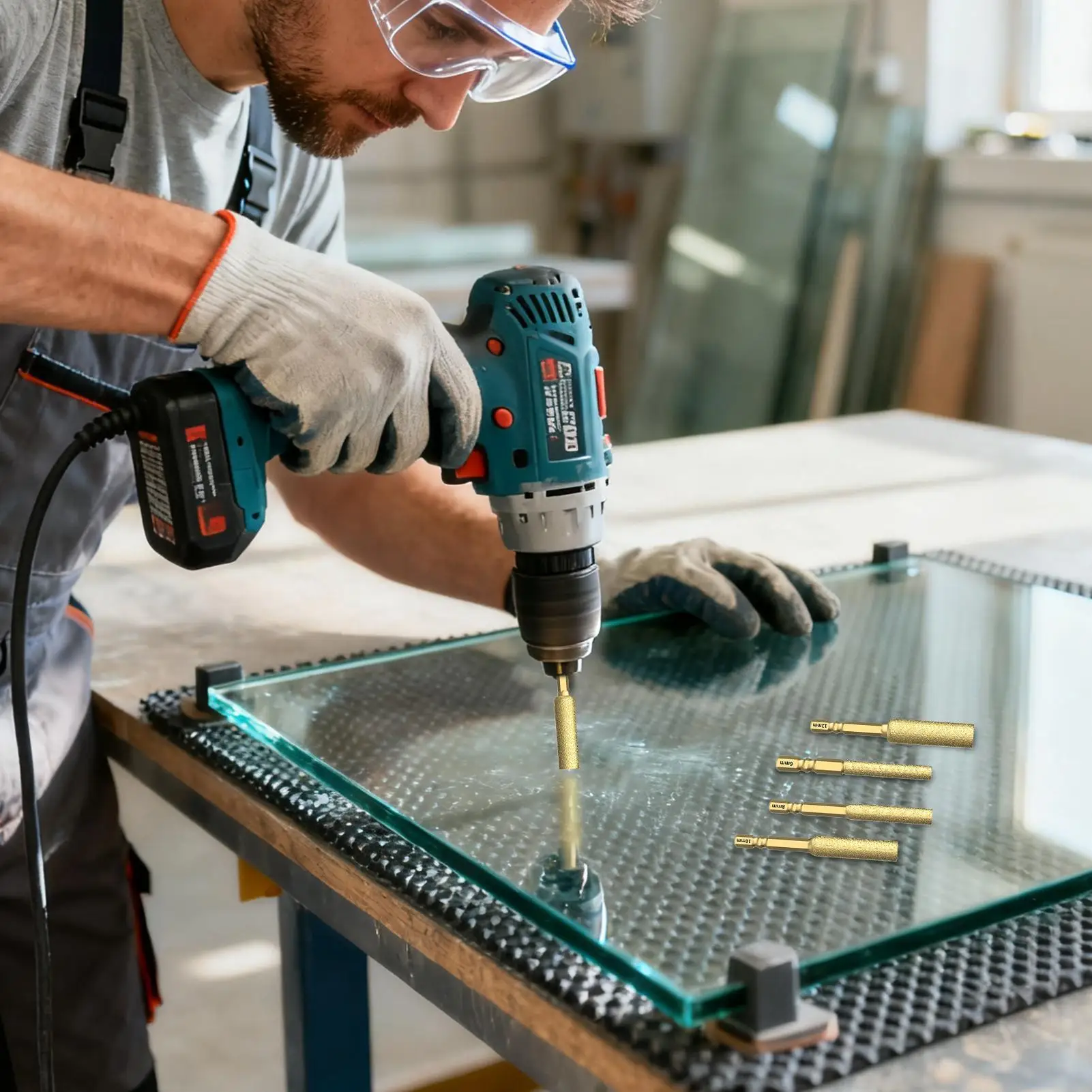 مجموعة لقم الثقب من بلاط الماس والزجاج، لقم ثقب البناء ذات ساق سداسية للبورسلين والسيراميك والرخام وجدار الطوب، من قبل المقاول #1