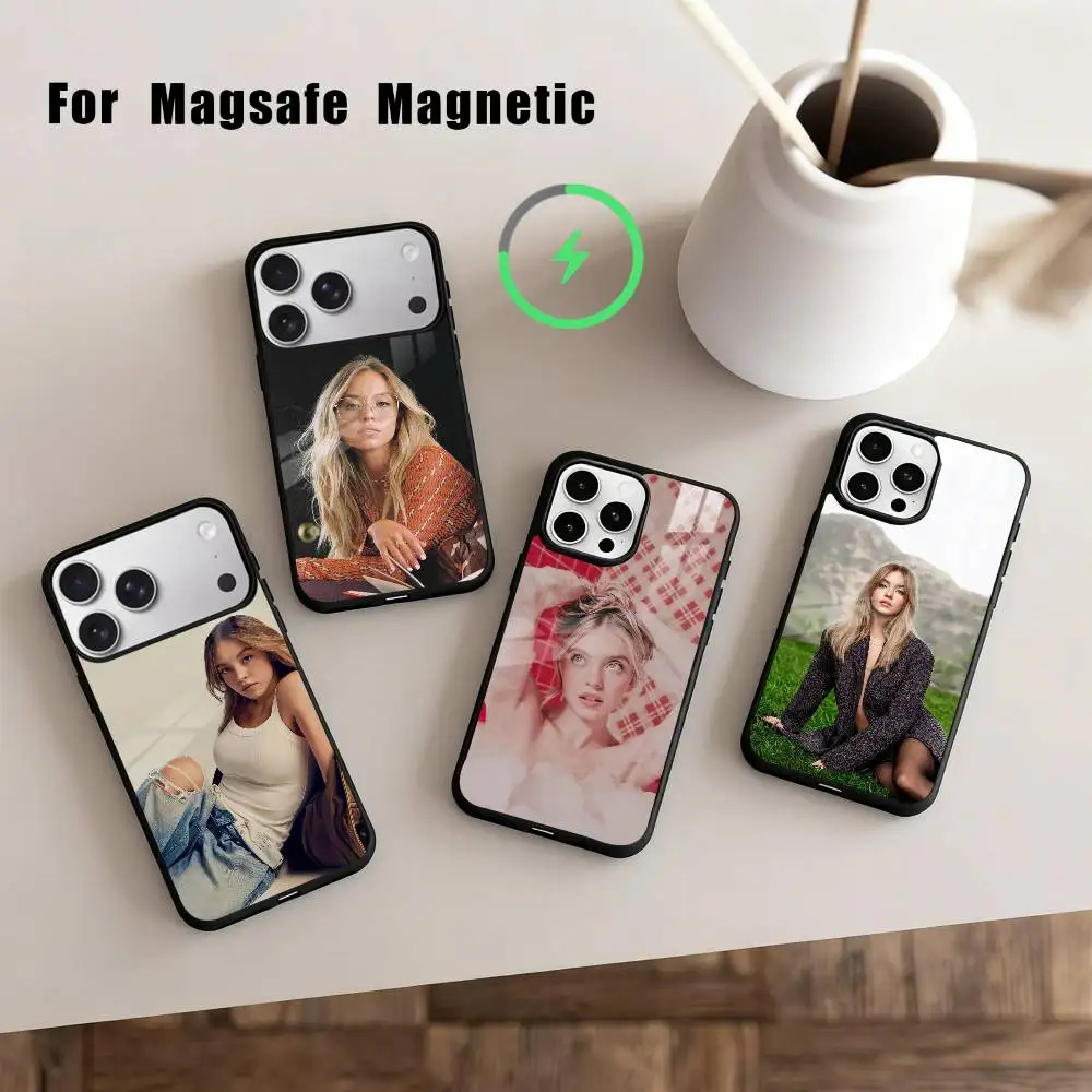 

edgy-glam S-Sydney Sweeney Actress Phone Case For iPhone 17,16,15,14,13,12,Plus,Pro,Max for Magsafe Magnetic Wireless Charging