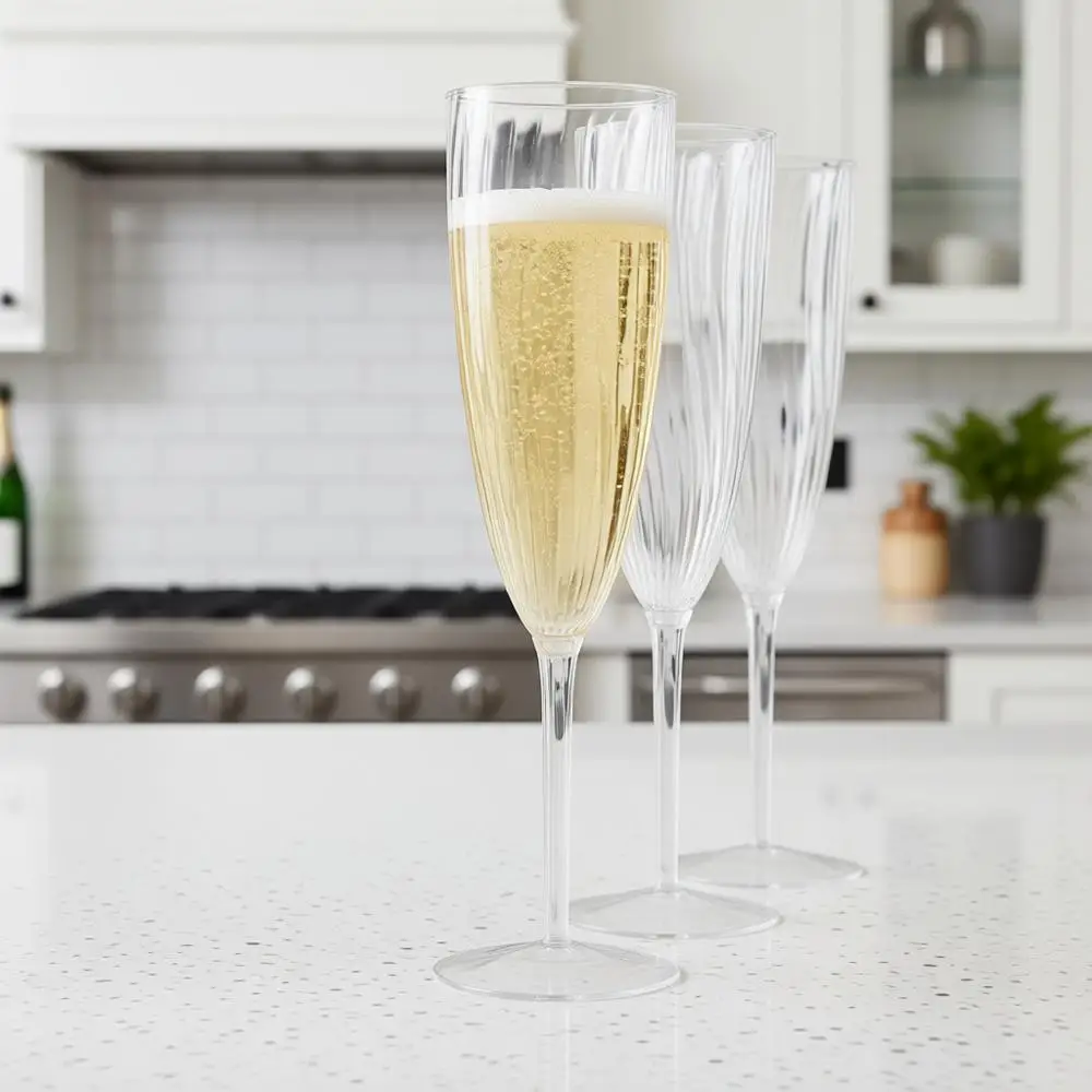 

Пластиковые бокалы для шампанского, прозрачные одноразовые пластиковые бокалы для шампанского, многоразовые бокалы для вина и коктейлей для дома, ежедневного использования, вечеринок, свадеб