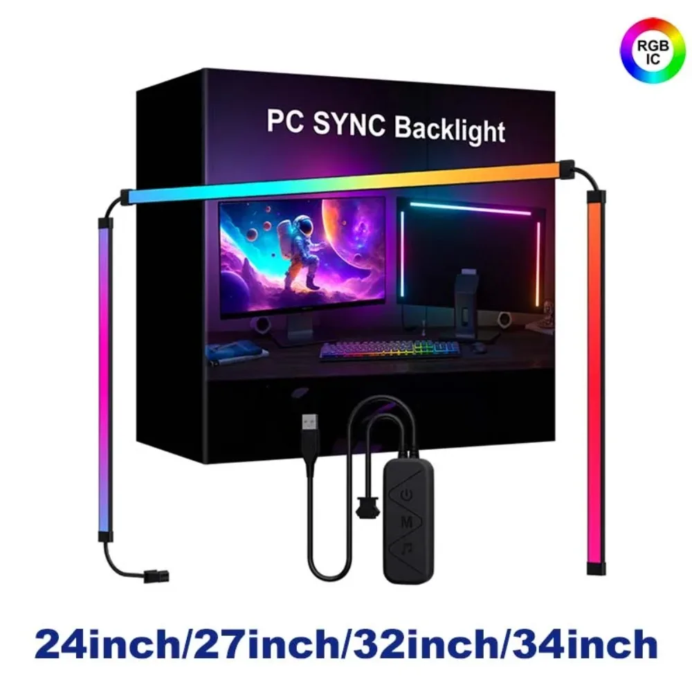 USB NEON RGB Gaming Light Strip Monitor Backlight LED Display Sync PC Atmosphere Screen APP Music Synchronization Decor GameRoom