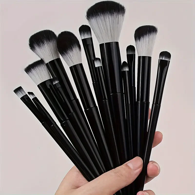 Ensemble de 13 pinceaux de maquillage doux et moelleux pour les yeux, le fond de teint, le blush, l'illuminateur, le correcteur, outil de beauté féminin, cadeau de Noël