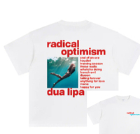 2025 New Summer High-quality Dua Lipa Radical Optimism Summer Plus Size T-shirt Men's and Women's Short Sleeves