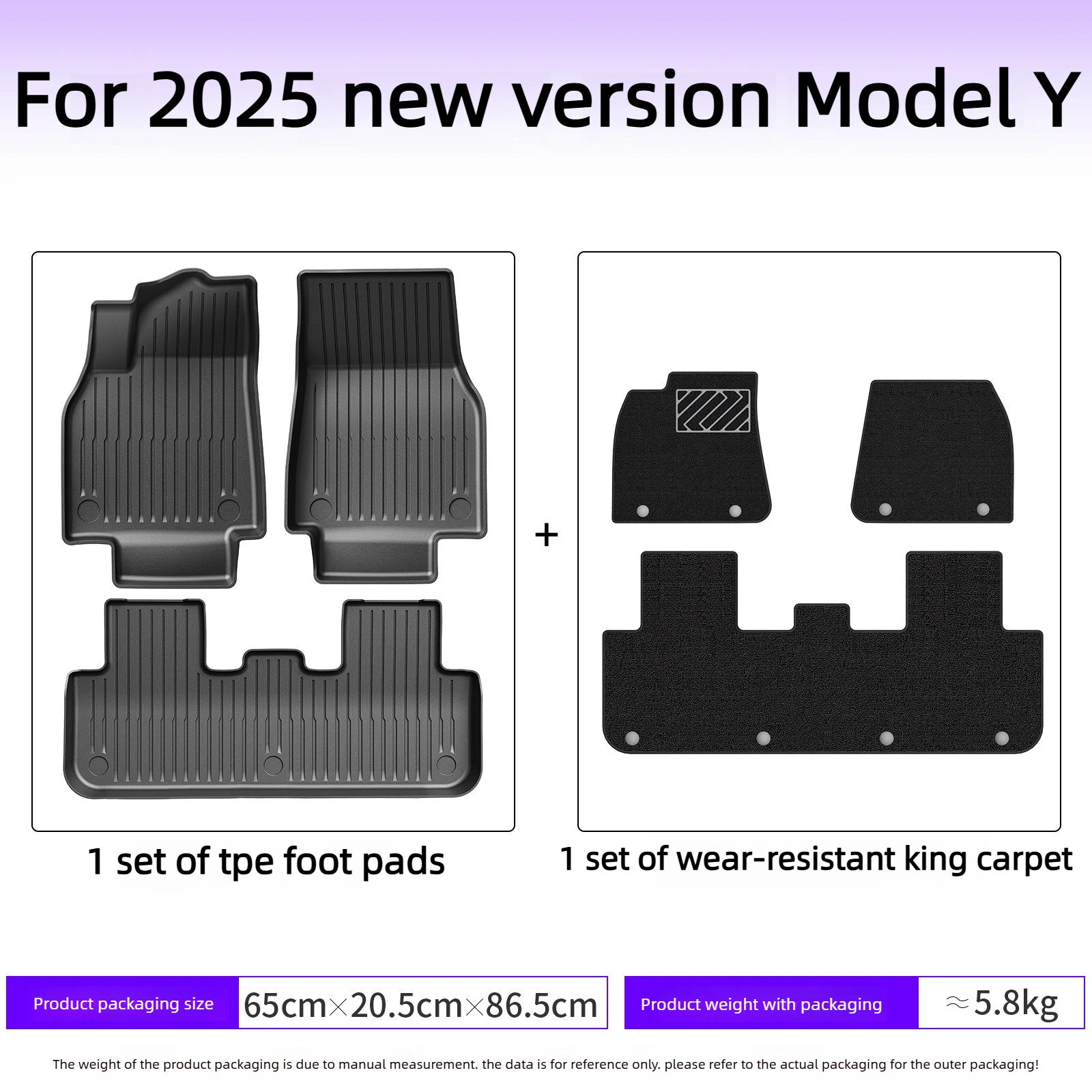 Anti-Slip TPE Trunk Mat & Floor Mats for Tesla New Model Y (LHD) – All-Weather Waterproof Stain-Resistant Durable, Precision Fit