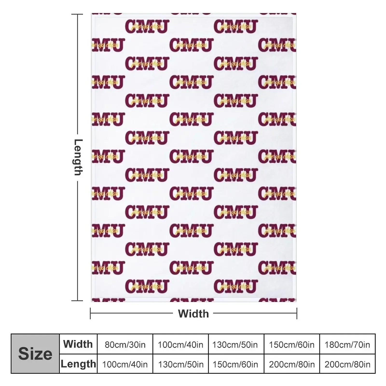 CMU Fire Up Throw Blanket Luxury St christmas decoration Blankets