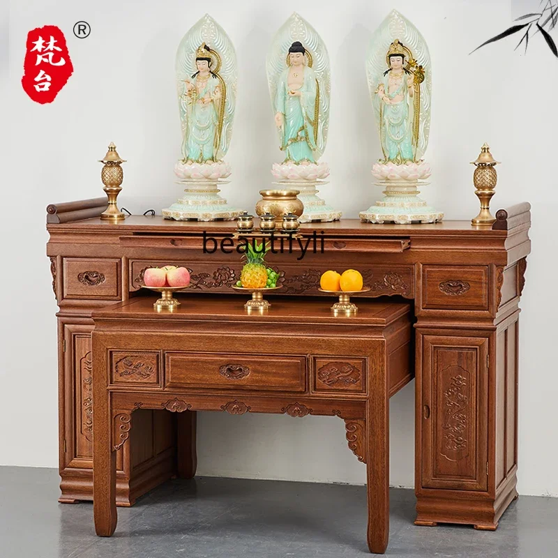 

Новый китайский буддийский стол из цельного дерева, современная гостиная, настольный светильник с благовониями, роскошный буддийский стол, шкаф для сельского среднего зала C56