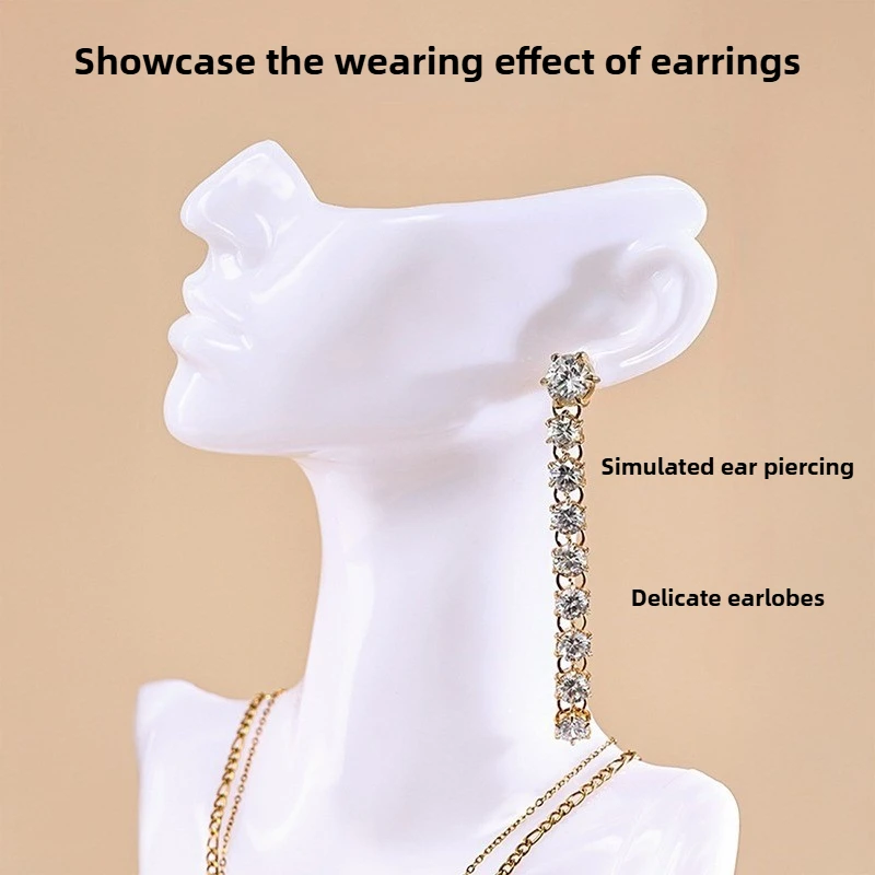 صورة الرقبة قلادة مجوهرات أقراط عارضة أزياء بلاستيكية عرض الرف مثالية لعرض نموذج قلادة قلادة الرقبة #2